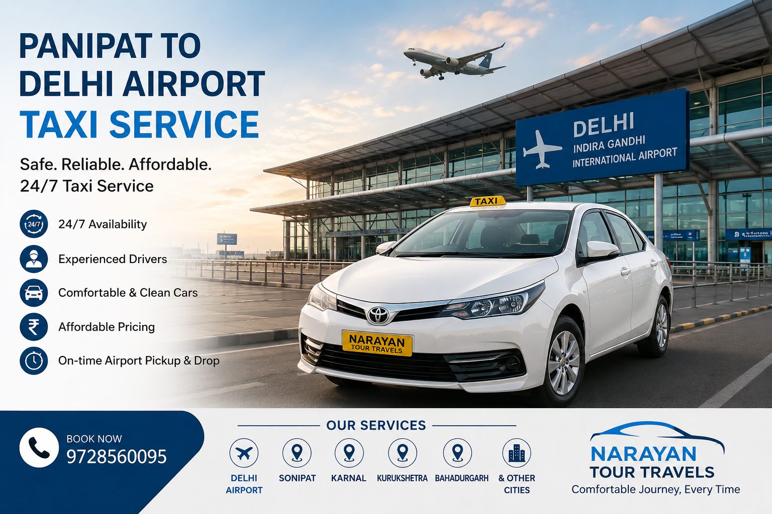Panipat to Delhi Airport Taxi Service
