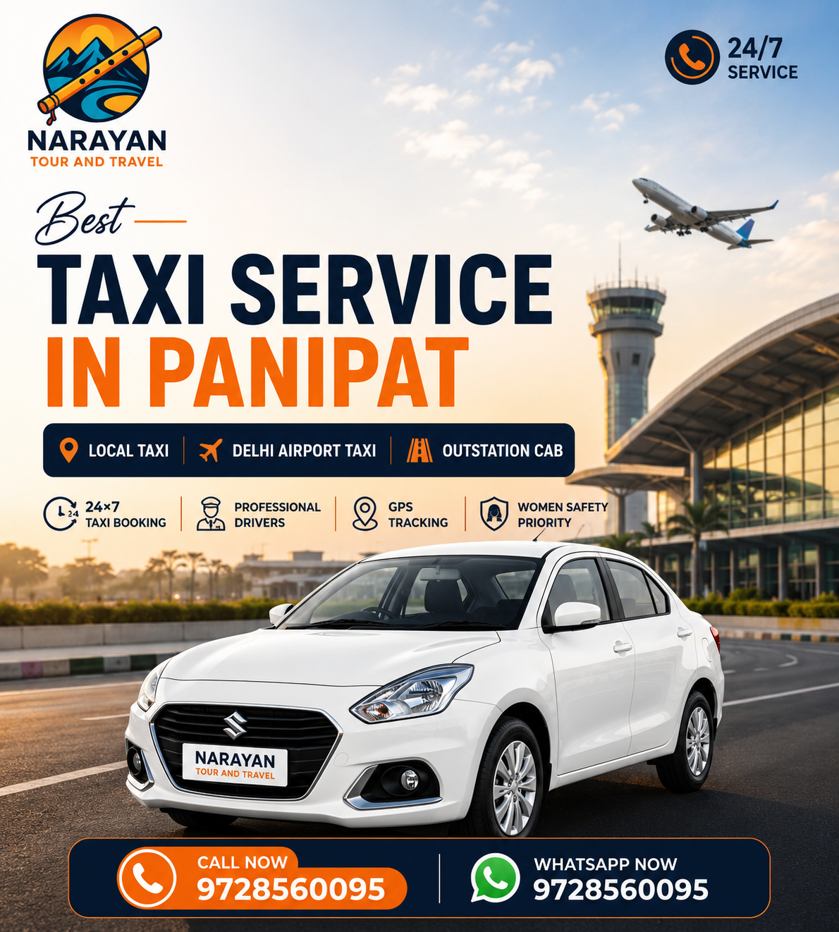 Best Taxi Service in Panipat, Delhi Airport Taxi and Outstation Cab Service by Narayan Tour Travels