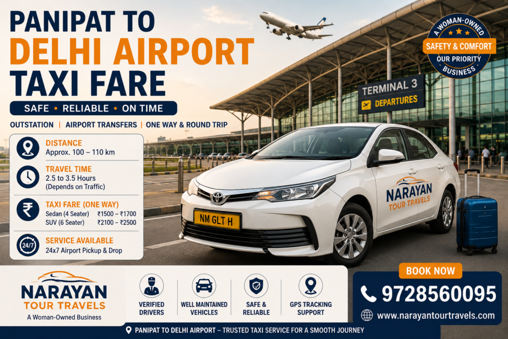 Panipat to Delhi Airport Taxi Fare